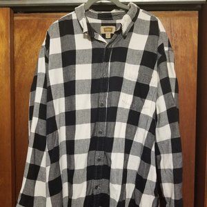 Foundry Black and White Checkered Flannel 2XL